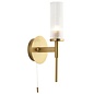 Tilly - Brushed Gold & Ribbed Glass Bathroom Wall Light