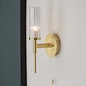 Tilly - Brushed Gold & Ribbed Glass Bathroom Wall Light