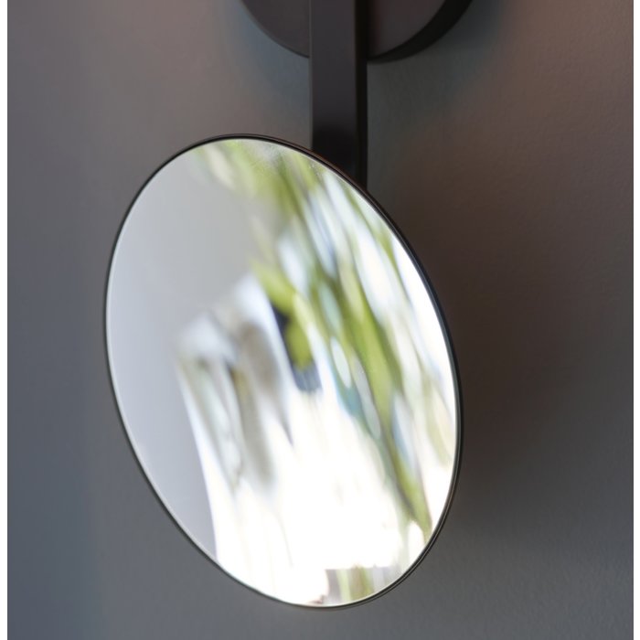 Serena - Black and Opal Bathroom Wall light with Mirror