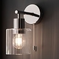 Beryl - Chrome & Ribbed Glass Shade Modern Bathroom Wall Light