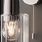 Beryl - Chrome & Ribbed Glass Shade Modern Bathroom Wall Light