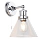 Sept - Chrome & Glass Shade Modern Bathroom Wall Light