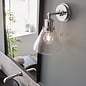 Sept - Chrome & Glass Shade Modern Bathroom Wall Light