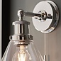 Sept - Chrome & Glass Shade Modern Bathroom Wall Light