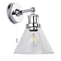 Sept - Chrome & Glass Shade Modern Bathroom Wall Light