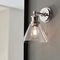 Sept - Chrome & Glass Shade Modern Bathroom Wall Light