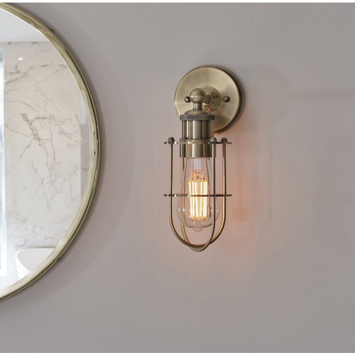 Annie - Antique Brass Industrial Bathroom Wall Light