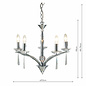 Art Deco Chandlier - 5 Light - Polished Chrome & Crystal  -