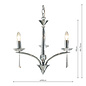 Art Deco Chandelier - 3 Light - Polished Chrome & Crystal