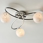 Connie - Polished Chrome  3 light Semi Flush Ceiling Light with confetti glass