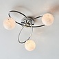 Connie - Polished Chrome  3 light Semi Flush Ceiling Light with confetti glass