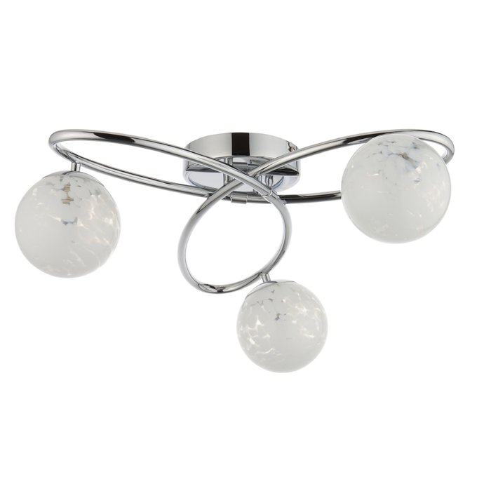 Connie - Polished Chrome  3 light Semi Flush Ceiling Light with confetti glass