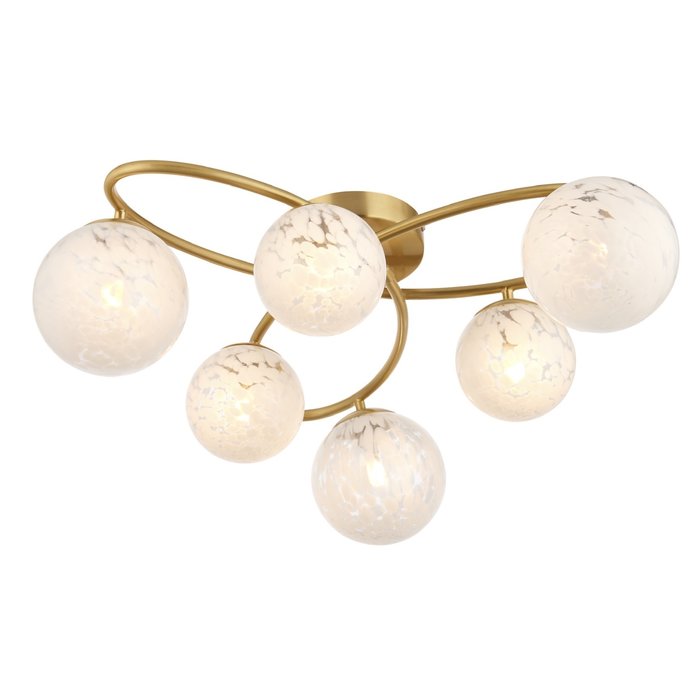 Connie - Satin brass 6 Light Semi Flush Ceiling Light