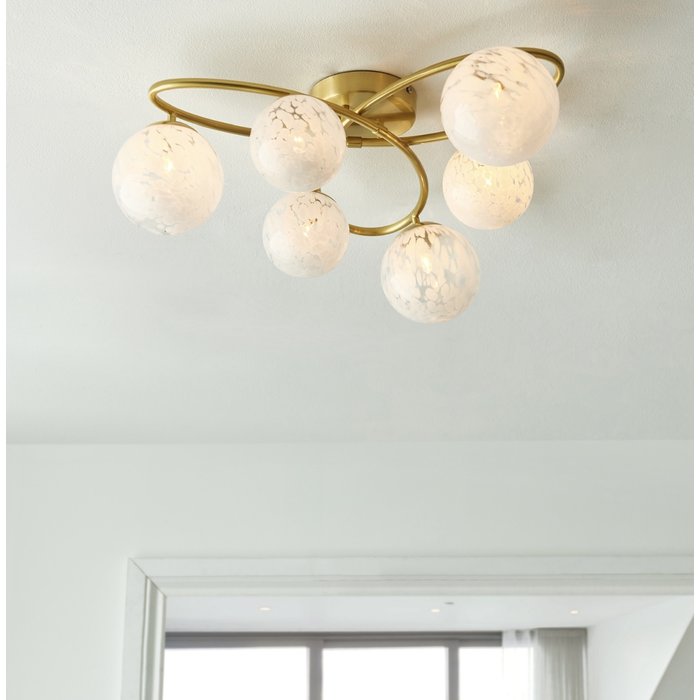 Connie -  satin brass 6 Light Semi Flush Ceiling Light