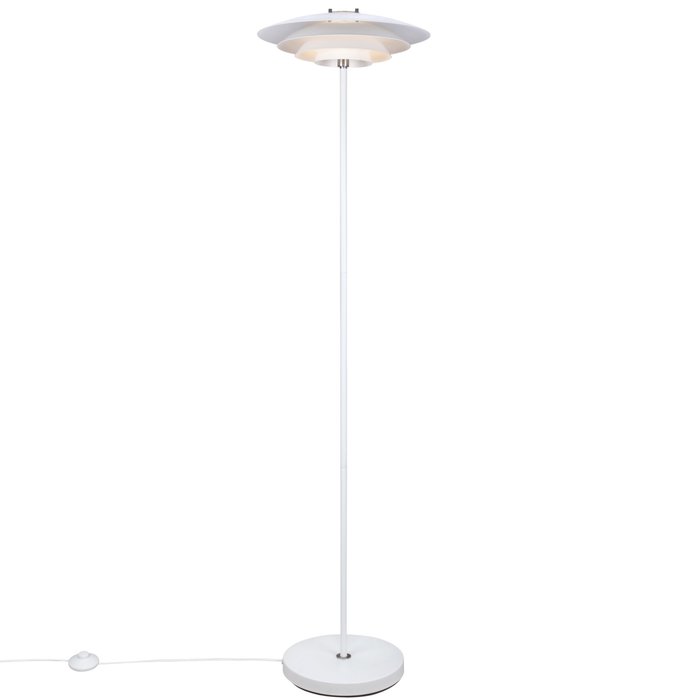 Classis - Louvred White Scandi Floor Lamp