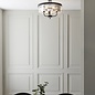 Beata - Round Black & Glass semi-flush Ceiling Light