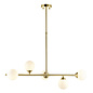 Glenys - Satin Brushed Gold Linear Pendant with Opal Shades