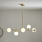 Glenys - Satin Brushed Gold Linear Pendant with Opal Shades