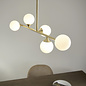 Glenys - Satin Brushed Gold Linear Pendant with Opal Shades