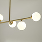 Glenys - Satin Brushed Gold Linear Pendant with Opal Shades
