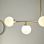 Glenys - Satin Brushed Gold Linear Pendant with Opal Shades