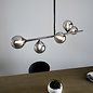 Glenys - Matt Black  Linear Pendant with Smoky Mirror Shades