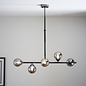 Glenys - Matt Black  Linear Pendant with Smoky Mirror Shades