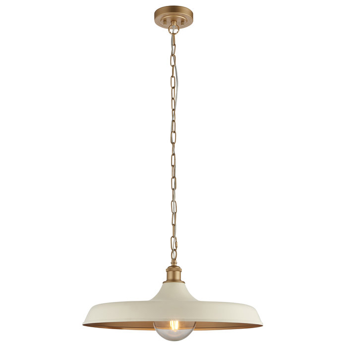 Kiplin - Warm White & Satin Gold Mid Century Pendant