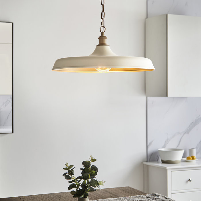 Kiplin - Warm White & Satin Gold Mid Century Pendant