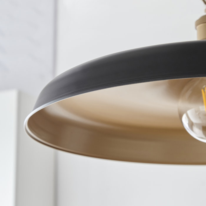 Kiplin - Matt Black & Satin Gold Mid Century Pendant