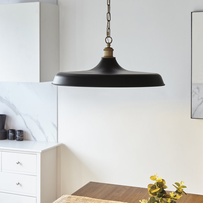 Kiplin - Matt Black & Satin Gold Mid Century Pendant