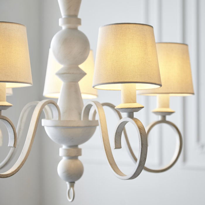 Parcevall - Distressed White Statement Armed Chandelier