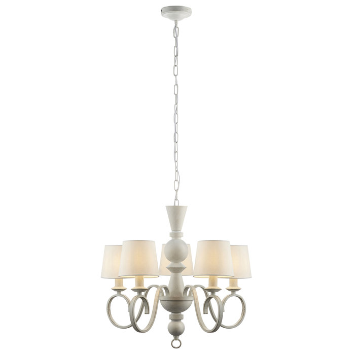Parcevall - Distressed White Statement Armed Chandelier