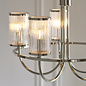 East - 5 Light Nickel Armed Chandelier with Bubble Glass Shades