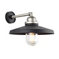 Cliff - Textured Black and Aged Pewter Industrial Wall Light with Clear Glass