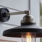 Cliff - Textured Black and Aged Pewter Industrial Wall Light with Clear Glass