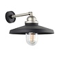 Cliff - Textured Black and Aged Pewter Industrial Wall Light with Clear Glass