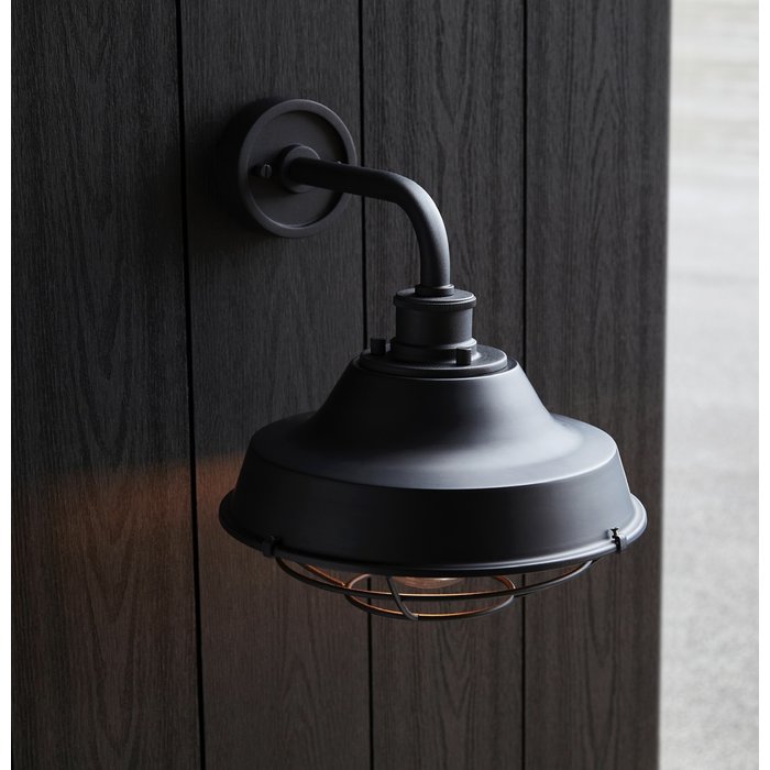 Crux - Textured Black Caged Wall Light