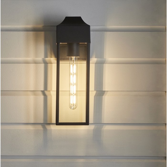 Craig - Black Rectangle Lantern Wall Light