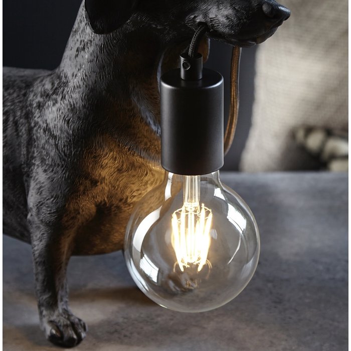 Ernie - Matt Black Dachshund Table Lamp