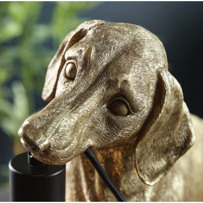 Ernie - Vintage Gold  Dachshund Table Lamp