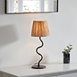 Wave  - Black Table Lamp with Raffia Shade