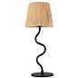 Wave  - Black Table Lamp with Raffia Shade