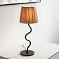 Wave  - Black Table Lamp with Raffia Shade