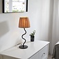 Wave  - Black Table Lamp with Raffia Shade