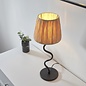 Wave  - Black Table Lamp with Raffia Shade