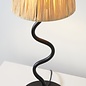 Wave  - Black Table Lamp with Raffia Shade