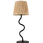 Wave  - Black Table Lamp with Raffia Shade