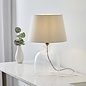 Cersi - Glass Table Lamp with Ivory Linen Mix Shade