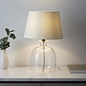 Cersi - Glass Table Lamp with Ivory Linen Mix Shade